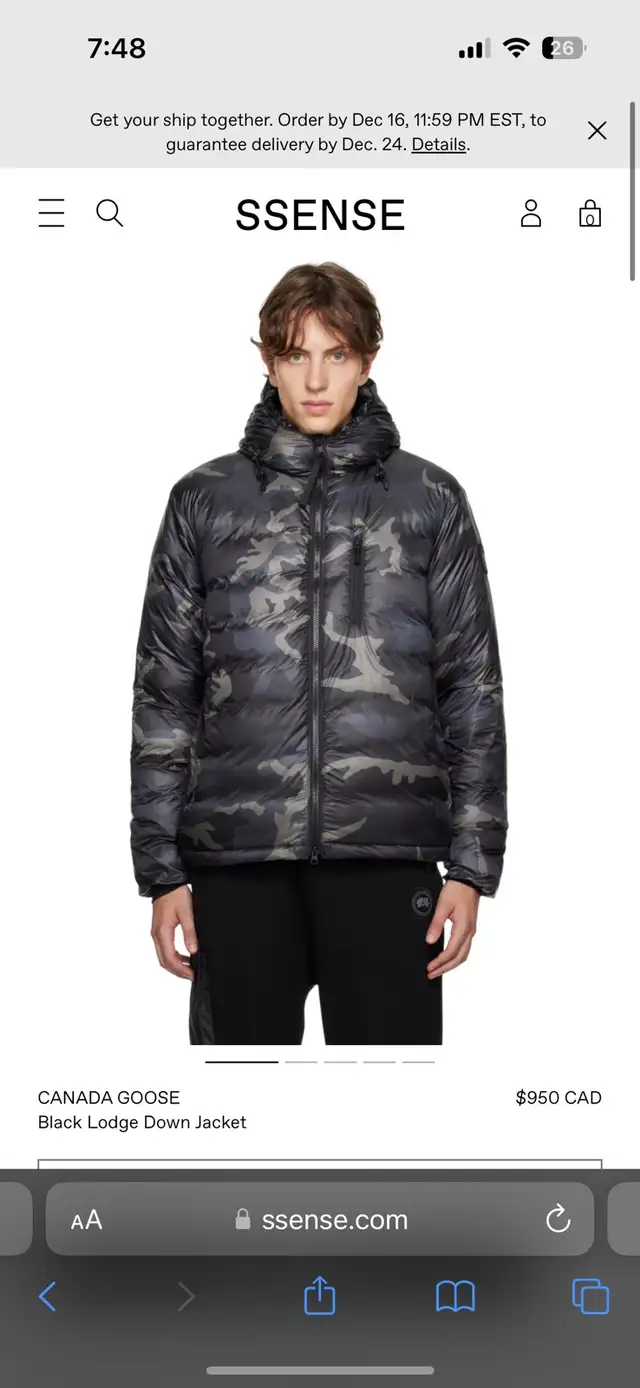 Authentic Canada goose black lodge down jacket side medium in Men's in Mississauga / Peel Region - Image 3