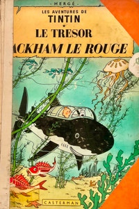 Vintage 1965 Les aventures de Tintin "Le trésor de Rackham "