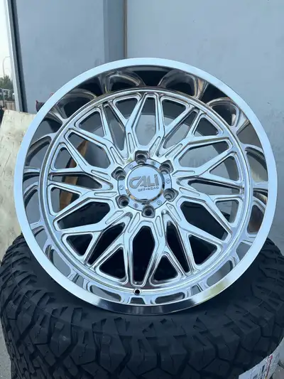 22” CALI CRUSHER POLISHED 9118 NEW wheels on special 6x139.7 - 6x5.5 OR 8x165.1 - 8x180 - 8x170 -19...
