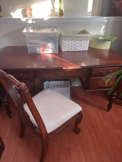 Wooden Desk Chair and Cabinet, View more