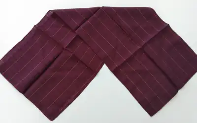 Vintage 80's Oblong Scarf Approx size 9" x 54" Dark plum colour ( deep purple like eggplant) with go...