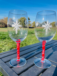 Hand painted wine glasses and wine glass sets