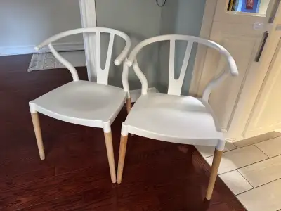 Set of Two Wishbone Style Chairs, View more