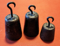 Set of 3 Antique Scale Weights with Hooks