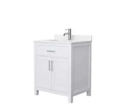 Wyndham Collection Beckett 30" White Single Vanity, View more