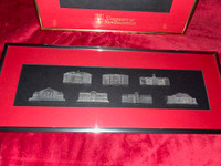 University of New Brunswick Framed Pewter Ornaments