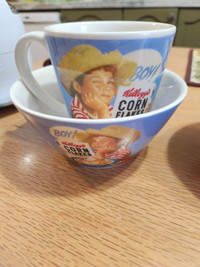 Vintage Kellogs Mug & Cereal Bowl