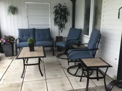 Ensemble de meubles de patio extérieur 7 morceaux avec coussins., View more