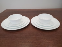 Corelle dinnerware, Winter Frost White, 2 sets (8 pcs) for $30