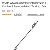 WORX WG323.1 20V Power Share™ 2-in-1 Cordless Polesaw