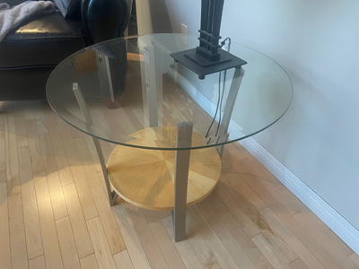 Glass Top Coffee Table and 2 matching End Tables, View more