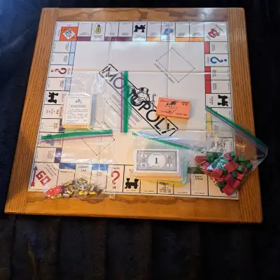 Very Rare 1985 Monopoly CeramicTile/ Wooden Board Game, View more