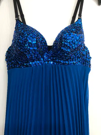 New pleated sequin bra cobalt blue party dress. Great for wedding, party or out dancing. Was bought...
