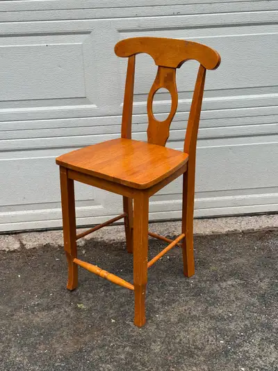 Wooden Yoke Back Bar Stool. $15. , View more