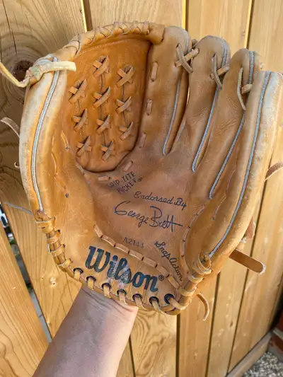 Available if posted. Wilson leather 11.5” baseball / softball glove. Grip-tite pocket. Selling for $...