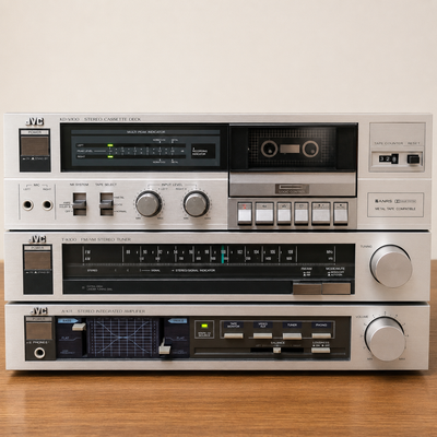 Vintage JVC Stereo System with Turntable, Cassette Deck & Speake, View more
