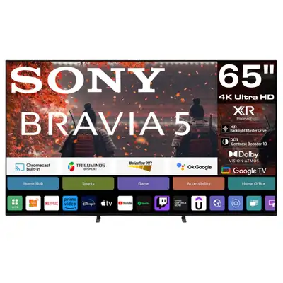 Sony 65 Inch BRAVIA-5 4K HDR Smart Google TV (K-65XR50), View more