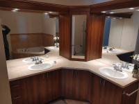 Bathroom complete cabinets sink shower bathtub 