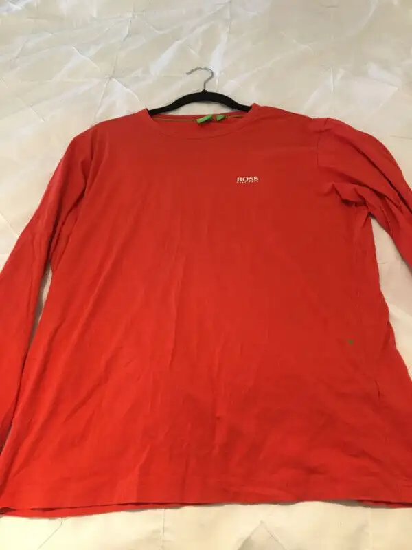 Hugo Boss long sleeve t-shirt in red coral