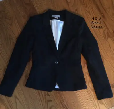 Excellent Gently Used & New Condition From Smoke Free home Black Jacket H & M Size 4 Price: $20.00 D...