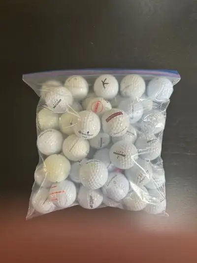 GOLF BALLS WHITE USED MIXED BRAND AND CONDITION.  BAGS OF 50., View more