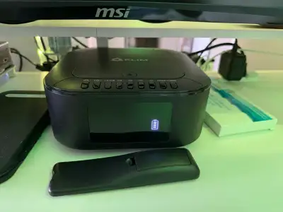 I'm selling a used Klim Boombox E1 portable CD player with subwoofer, offering extra bass, Bluetooth...