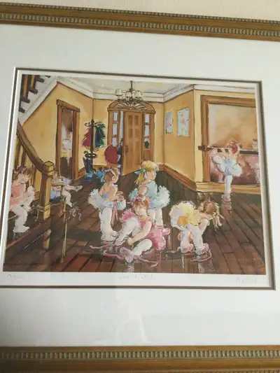 Professionally framed, 23”x21”, signed 13/500, photolithograph, Artist is a Naïf Painter, Montreal