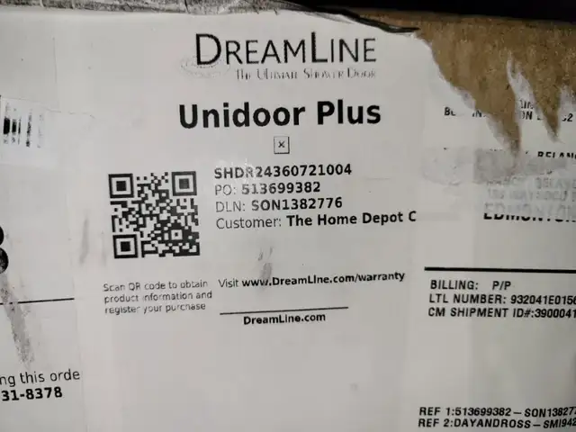 DREAMLINE SHOWER DOORS AND ACCESSORIES (3 BOXES) -$990 in Plumbing, Sinks, Toilets & Showers in Calgary - Image 7