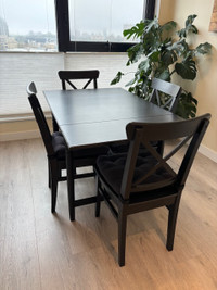 Kitchen/dining table and 4 chairs with cushions - IKEA