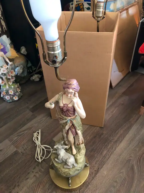 Vintage pair of Large Man/Woman figural Lamps63023586376067122