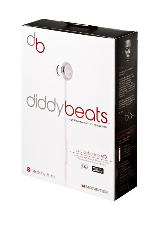 Monster Beats By Dr. Dre Diddy Beats In-Ear Headphones Pink NEW in Headphones in Markham / York Region - Image 4