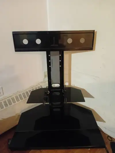 Black Glass TV Stand with Mount, View more