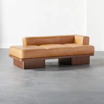 Serafin 81" Brown Leather Daybed by CB2 - $8,999 new, View more