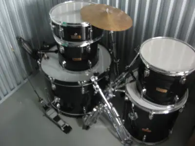 Full Size 5-Piece Drums by Intex Black Shell Set Lightly Used, View more