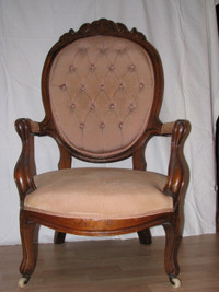 ANTIQUE VICTORIAN 1870s PARLOUR ARM CHAIR