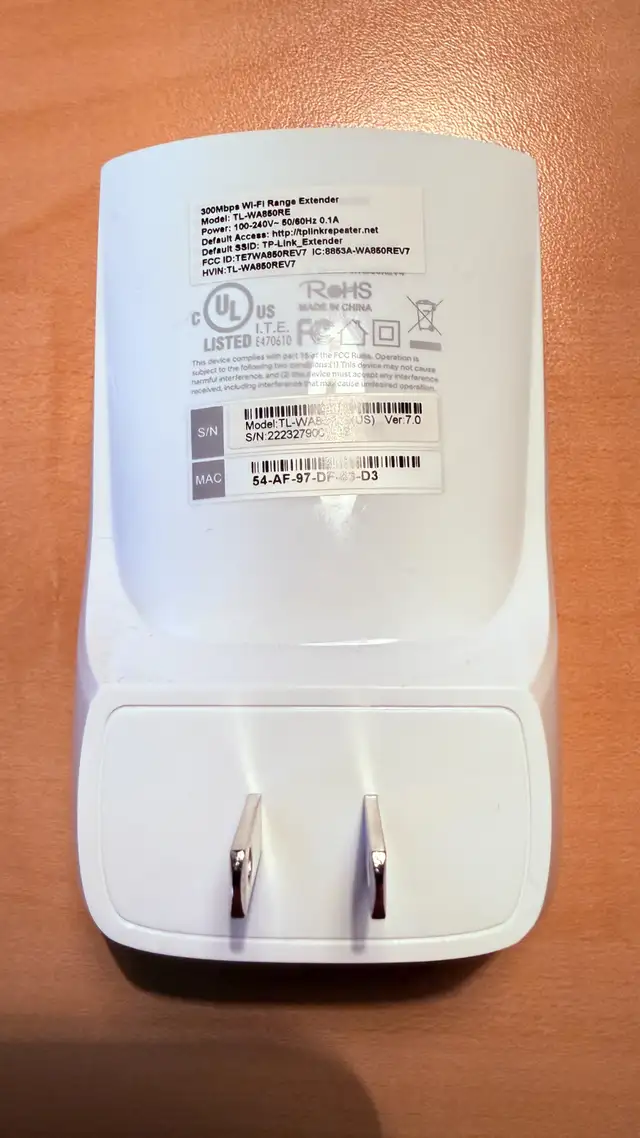 WI-FI RANGE EXTENDER, TP-LINK TL-WA850RE in Networking in City of Toronto - Image 3