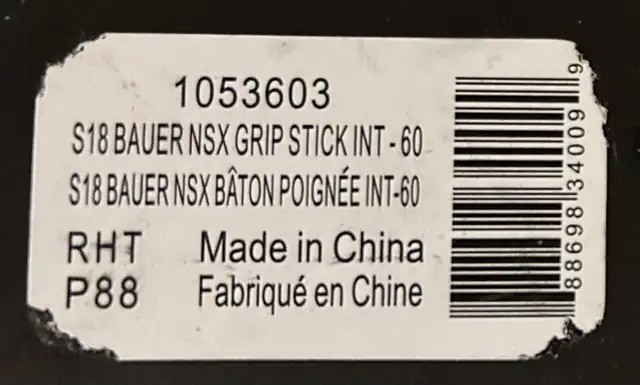Bauer RH S18 NSX grip intermediate 60 composite hockey stick in Hockey in Oshawa / Durham Region - Image 4
