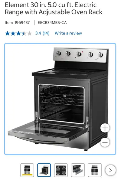 Electric Range – 30” – 5.0 cu ft –   EECR34MES‑CA Just In $599, View more