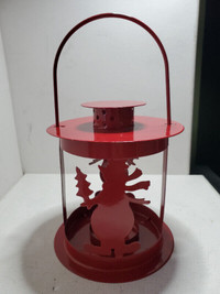 Christmas metal candle holder red brand new/porte-chandelle neuf