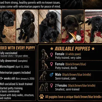 Cane Corso Neopolitan Mastiffs 4 months2weeks old all 5 are grate with dogs and kids and adults Idea...