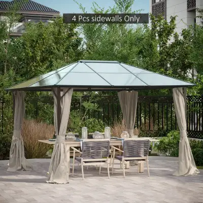 10' x 12' Universal Gazebo Sidewall Set with 4 Panels, Hooks, View more