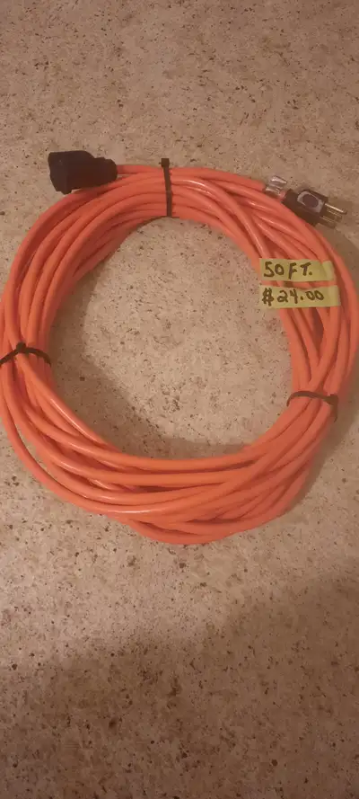 50 FT.ORANGE 3 PRONG OUTDOOR EXTENSION CORD-VERY GOOD CONDITION, View more