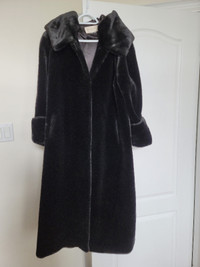 Full Length (Maxi Long) Black Faux Fur NUAGE Coat