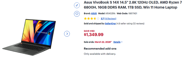 Asus VivoBook laptop 14.5 inch OLED ryzen cpu in General Electronics in Markham / York Region - Image 4