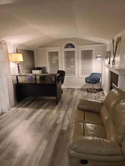 This is a massive over sized furnished bedroom on the main floor, with private full bathroom. King b...