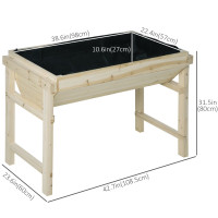 43" x 24" Raised Garden Bed, Wooden Elevated Planter Box with No