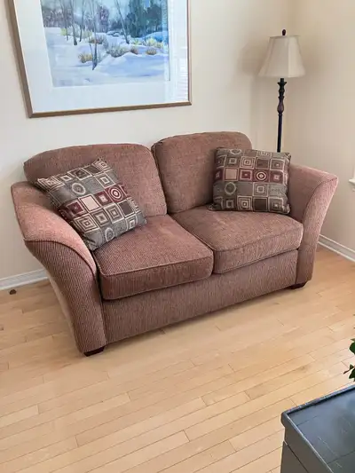 2 SEATER SOFA -Dimension: 67”long x 37 1/2”Deep x 35” high to top of cushion -Has 2 removable cushio...