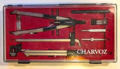 Vintage Charvoz Mechanical Engineering Drafting Tools Boxed Set, View more