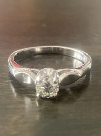 18 k white gold .30 Ct Solitaire Diamond ring appraisal $ 3700