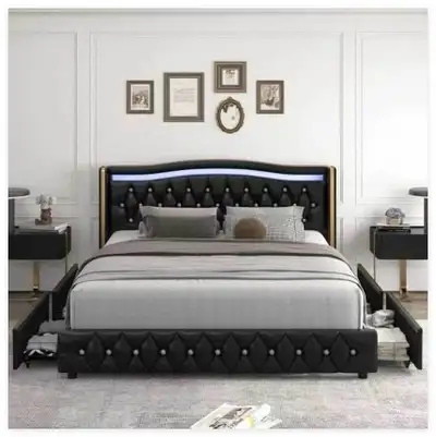 Brand New 4-Drawer King Bed with Headboard $259, View more